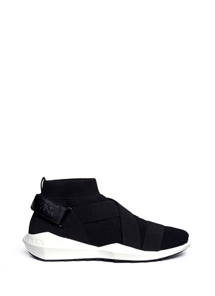 Main View - Click To Enlarge - ASH - 'Quo' grosgrain strap knit sneakers