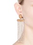 Figure View - Click To Enlarge - OSCAR DE LA RENTA - Long beaded strass waterfall tassel clip earrings
