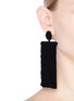 Figure View - Click To Enlarge - OSCAR DE LA RENTA - Long silk waterfall tassel clip earrings