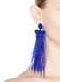 Figure View - Click To Enlarge - OSCAR DE LA RENTA - Feather tassel drop clip earrings
