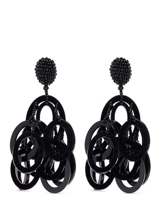 Main View - Click To Enlarge - OSCAR DE LA RENTA - Beaded tiered hoop earrings