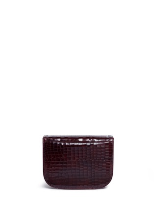 Detail View - Click To Enlarge - VENNA - Floral and heart patch croc embossed leather bag