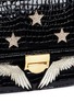 - VENNA - Cubic zirconia star crane patch patent leather bag