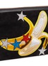  - VENNA - Banana appliqué star patch suede clutch