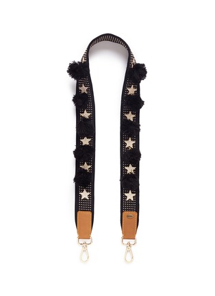 Main View - Click To Enlarge - VENNA - Cubic zirconia star pompom stud guitar strap