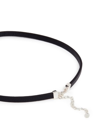 Detail View - Click To Enlarge - RUIFIER - 'Eye Heart You' silver charm leather choker