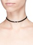 Figure View - Click To Enlarge - RUIFIER - 'Eye Heart You' silver charm leather choker