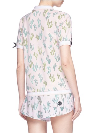 Figure View - Click To Enlarge - THE UPSIDE - Grosgrain bow cactus print polo shirt
