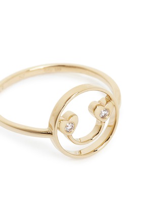 Detail View - Click To Enlarge - RUIFIER - 'Jen' diamond 14k yellow gold face charm ring