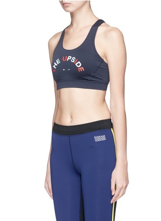 Front View - Click To Enlarge - THE UPSIDE - 'Anna' logo print compression cropped top