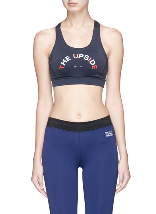 Main View - Click To Enlarge - THE UPSIDE - 'Anna' logo print compression cropped top