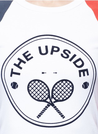 Detail View - Click To Enlarge - THE UPSIDE - Colourblock tennis logo T-shirt