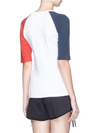 Back View - Click To Enlarge - THE UPSIDE - Colourblock tennis logo T-shirt