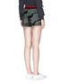 Back View - Click To Enlarge - THE UPSIDE - 'Camo Agassi' pleated panel shorts