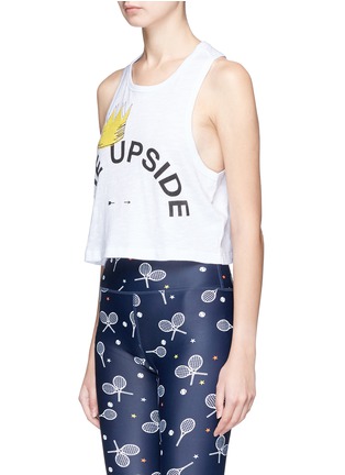 Front View - Click To Enlarge - THE UPSIDE - Crown logo print cropped tank top