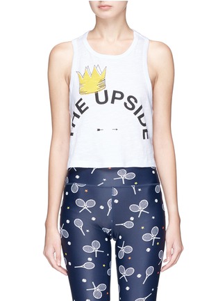 Main View - Click To Enlarge - THE UPSIDE - Crown logo print cropped tank top