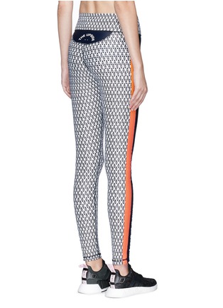 Back View - Click To Enlarge - THE UPSIDE - 'Majestic' stripe outseam geometric print yoga pants