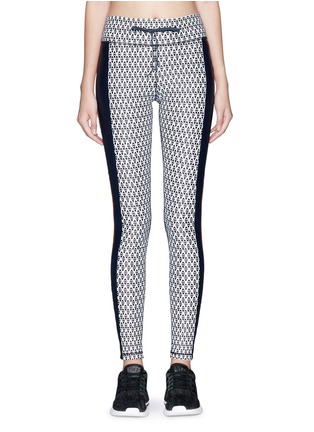 Main View - Click To Enlarge - THE UPSIDE - 'Majestic' stripe outseam geometric print yoga pants