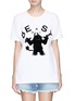 Main View - Click To Enlarge - THE UPSIDE - 'Beast' slogan monster flock print T-shirt