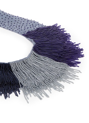 Detail View - Click To Enlarge - MIGNONNE GAVIGAN - 'Petite Le Marcel' colourblock beaded fringe scarf necklace