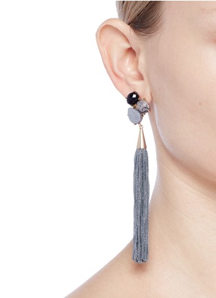 Figure View - Click To Enlarge - MIGNONNE GAVIGAN - 'Morgan' cabochon tassel earrings