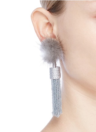 Figure View - Click To Enlarge - MIGNONNE GAVIGAN - 'Mini Jackie' pompom bead tassel earrings