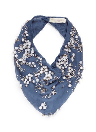 Main View - Click To Enlarge - MIGNONNE GAVIGAN - 'Harper' embellished silk crépon scarf necklace