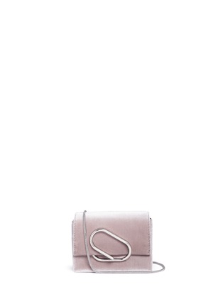Main View - Click To Enlarge - 3.1 PHILLIP LIM - 'Alix' paperclip flap micro velvet crossbody clutch
