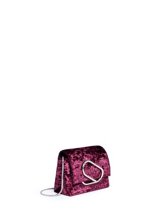 Detail View - Click To Enlarge - 3.1 PHILLIP LIM - 'Alix' paperclip flap micro velvet crossbody clutch