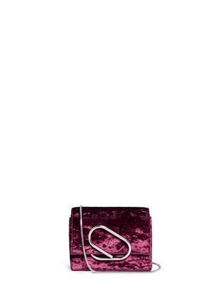 Main View - Click To Enlarge - 3.1 PHILLIP LIM - 'Alix' paperclip flap micro velvet crossbody clutch