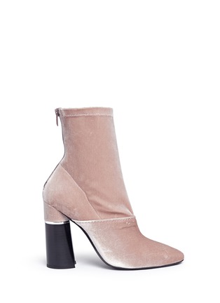 Main View - Click To Enlarge - 3.1 PHILLIP LIM - 'Kyoto' metal insert heel crushed velvet ankle boots