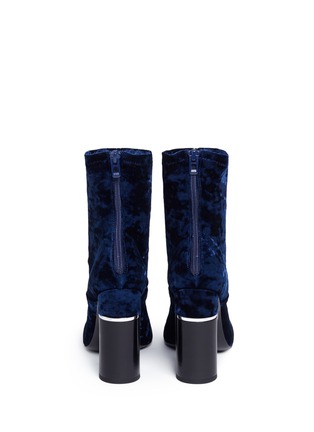 Back View - Click To Enlarge - 3.1 PHILLIP LIM - 'Kyoto' metal insert heel crushed velvet ankle boots