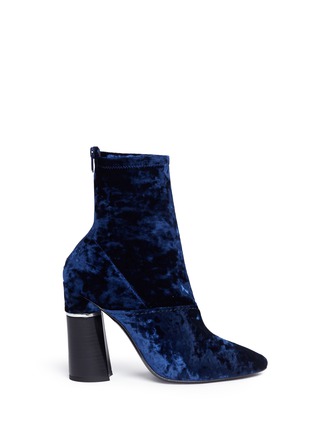 Main View - Click To Enlarge - 3.1 PHILLIP LIM - 'Kyoto' metal insert heel crushed velvet ankle boots