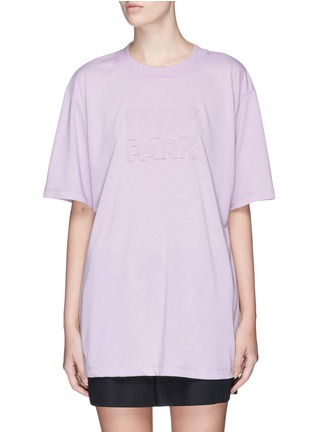 Main View - Click To Enlarge - TOPSHOP - Embossed logo oversized T-shirt