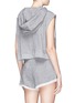 Back View - Click To Enlarge - TOPSHOP - Logo embroidered sleeveless hoodie
