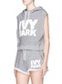 Front View - Click To Enlarge - TOPSHOP - Logo embroidered sleeveless hoodie