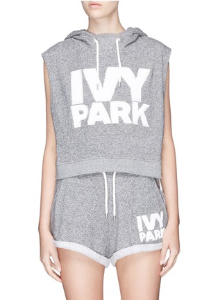 Main View - Click To Enlarge - TOPSHOP - Logo embroidered sleeveless hoodie