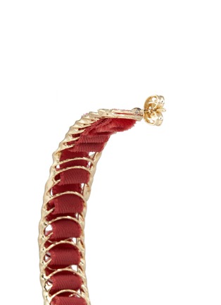 Detail View - Click To Enlarge - ROSANTICA - 'Leva' velvet wire hoop earrings