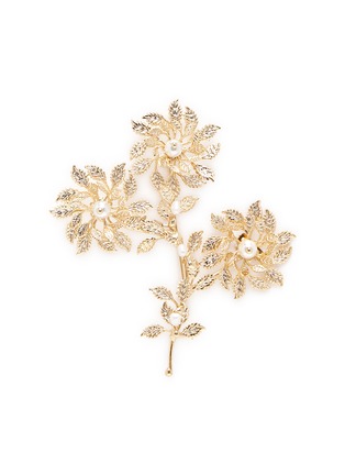 Main View - Click To Enlarge - ROSANTICA - 'Grace' faux pearl leaf branch brooch