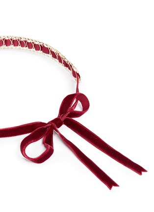 Detail View - Click To Enlarge - ROSANTICA - 'Leva' detachable charm velvet textured wire choker