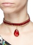 Figure View - Click To Enlarge - ROSANTICA - 'Leva' detachable charm velvet textured wire choker