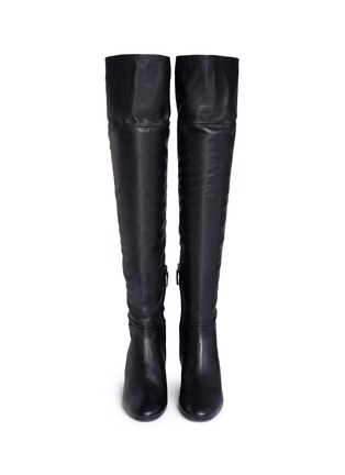 Front View - Click To Enlarge - MERCEDES CASTILLO - 'Aymeline' foldover leather knee high boots