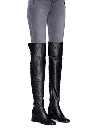 Figure View - Click To Enlarge - MERCEDES CASTILLO - 'Aymeline' foldover leather knee high boots