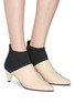 Figure View - Click To Enlarge - MERCEDES CASTILLO - 'Addie' neoprene panel colourblock leather booties