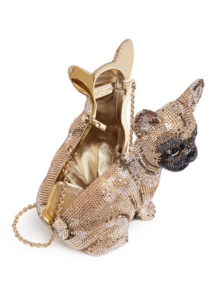 Detail View - Click To Enlarge - JUDITH LEIBER - 'French Bulldog' crystal pavé minaudière