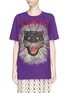Main View - Click To Enlarge - GUCCI - 'Blind for Love' tiger face appliqué T-shirt