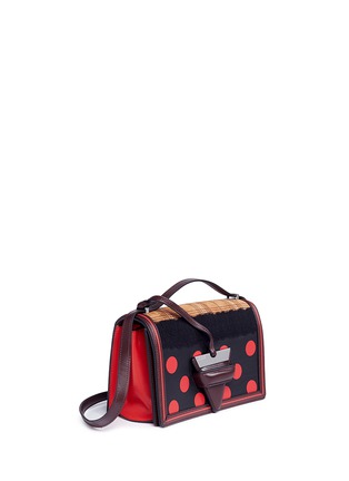 Figure View - Click To Enlarge - LOEWE - 'Barcelona Dots' suede and leather shoulder bag