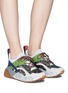 Figure View - Click To Enlarge - STELLA MCCARTNEY - 'Eclypse' colourblock leopard print jacquard sneakers