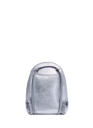 Detail View - Click To Enlarge - STELLA MCCARTNEY - 'Falabella Chamois' metallic shaggy deer mini backpack