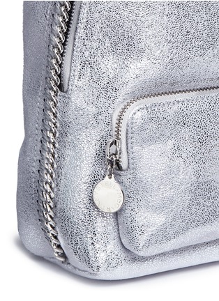 Detail View - Click To Enlarge - STELLA MCCARTNEY - 'Falabella Chamois' metallic shaggy deer mini backpack